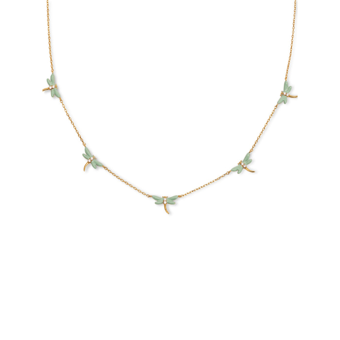 Collar Libélula Baño Oro