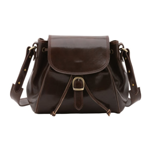Borsa a secchiello da donna - Modello False - Vera pelle - 24.0 x 24.0 x 14.0 cm