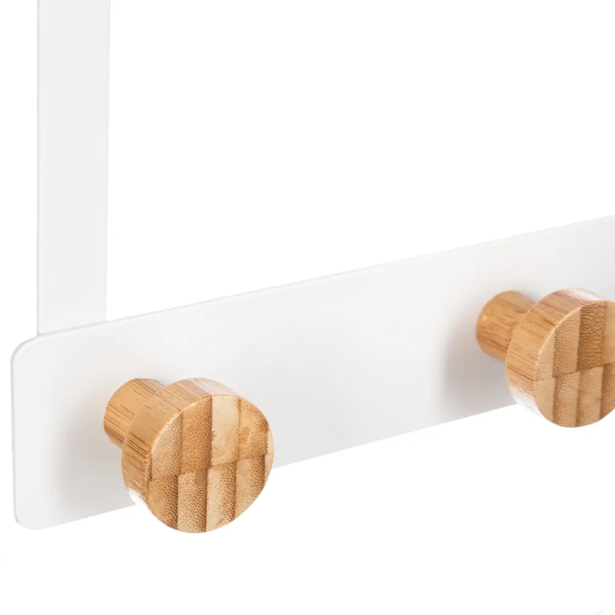 Patère 3 têtes métal et bambou blanc