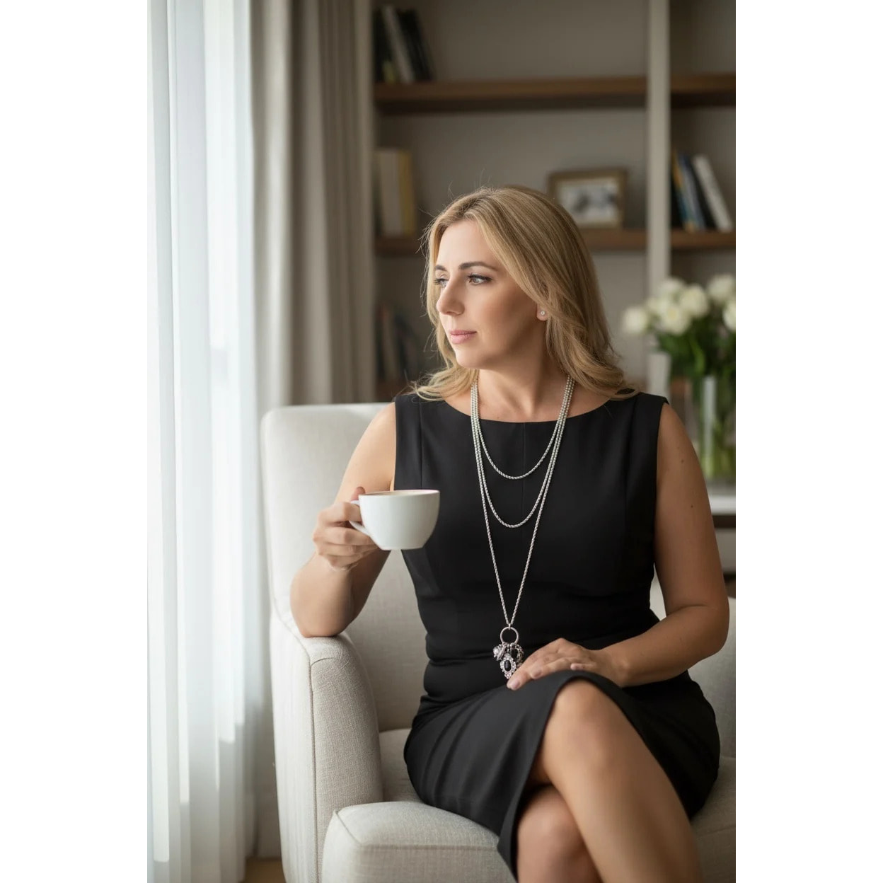 Collar Trinity Drift en dorado chapado latón charms