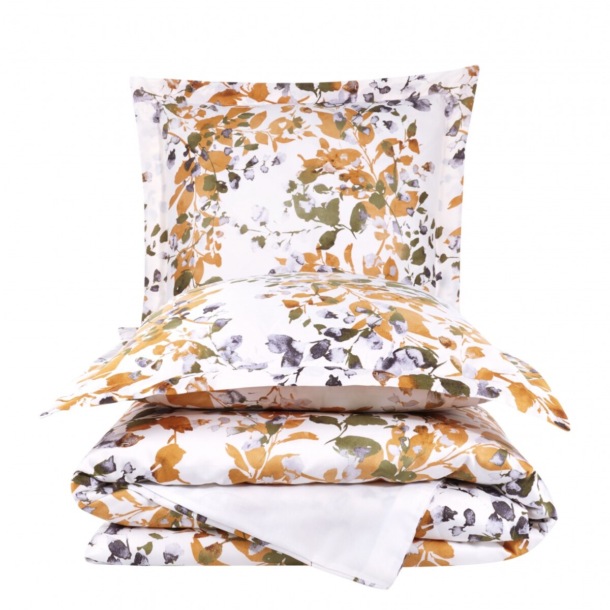 Parure housse de couette 240x220 cm et 2 taies d'oreiller 63x63cm satin de coton imprimé