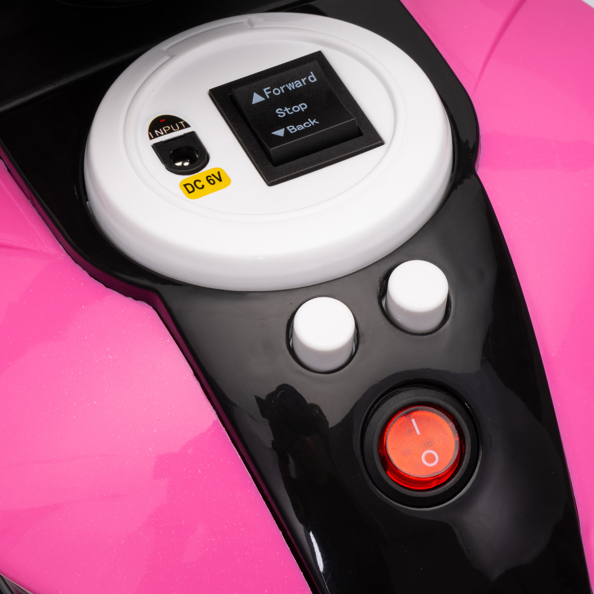 Moto électrique pour enfants 3 roues 6 V 3 Km/h effets lumineux et sonores rose