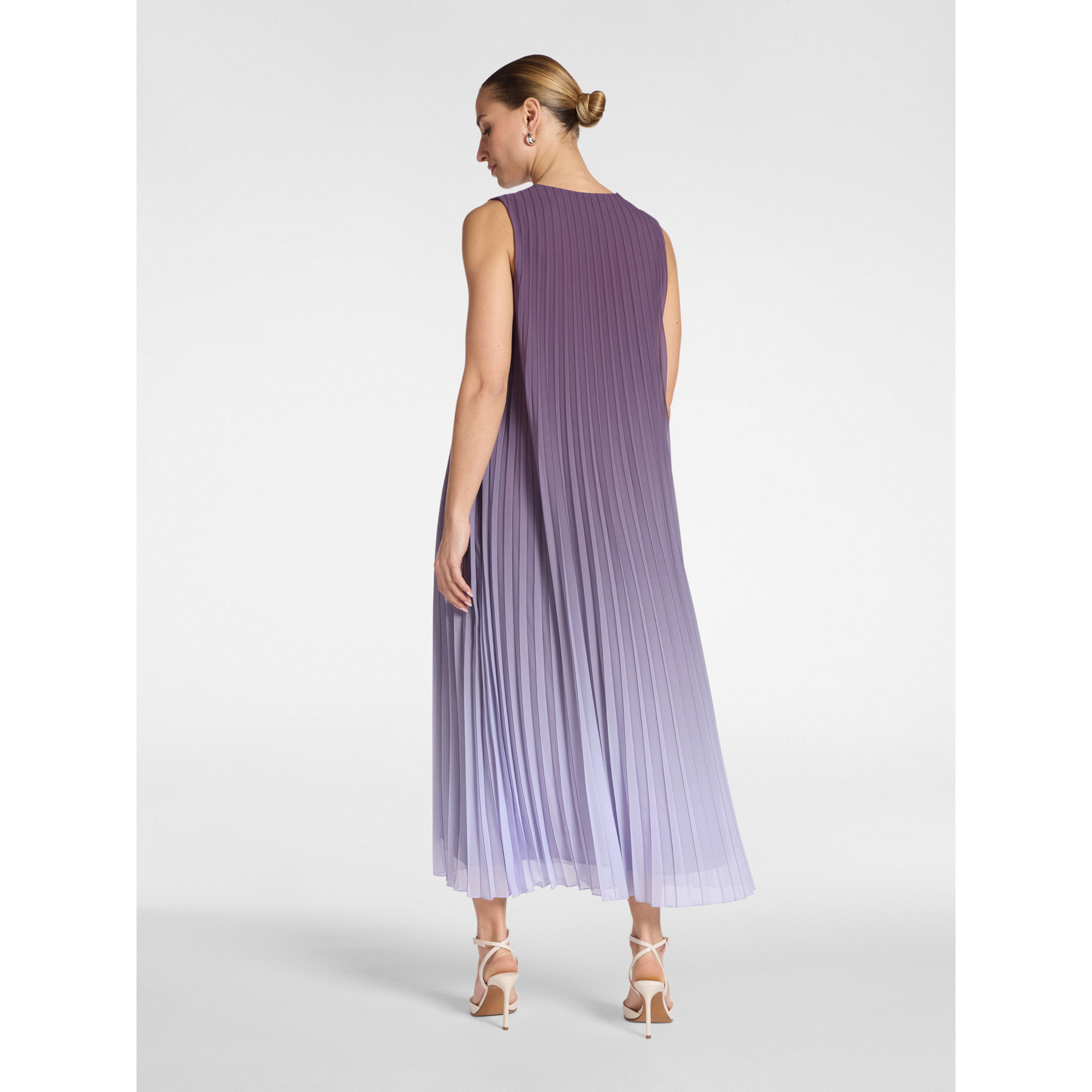 Elena Mirò - Vestido largo plisado - Violeta