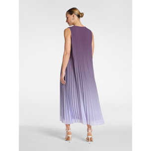 Elena Mirò - Vestido largo plisado - Violeta