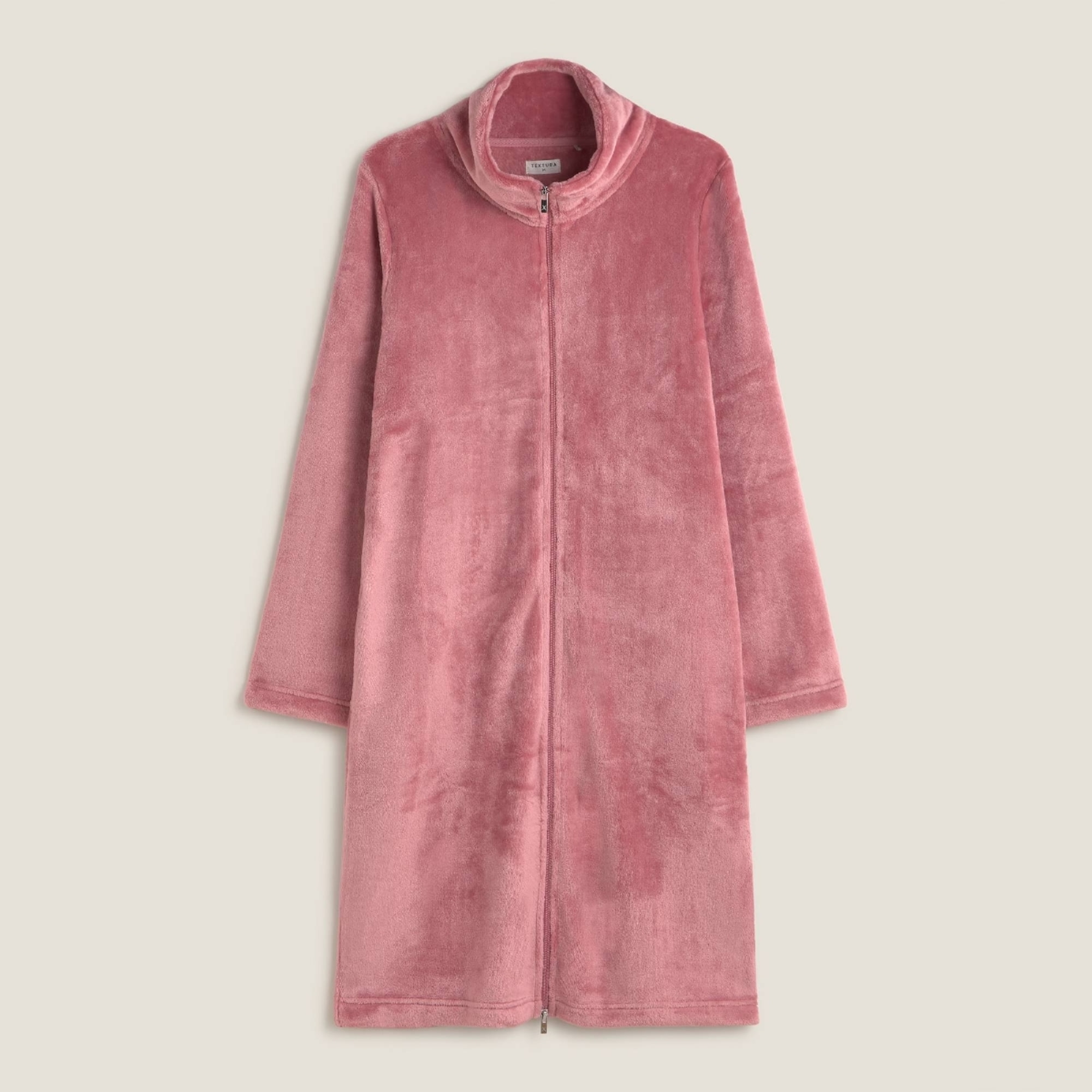 Bata polar efecto pelo con cremallera Yanu color rosa oscuro Poliéster