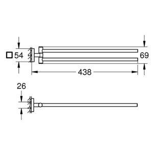 GROHE QuickFix - Start Cube - Barre porte-serviettes 438 mm - Finition Supersteel 40976DC0