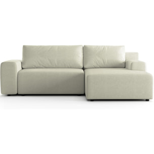 Canapé d'angle réversible convertible 5 places en tissu chenille - LUNO