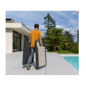 NARA - Transat de jardin pliable - Gris anthracite
