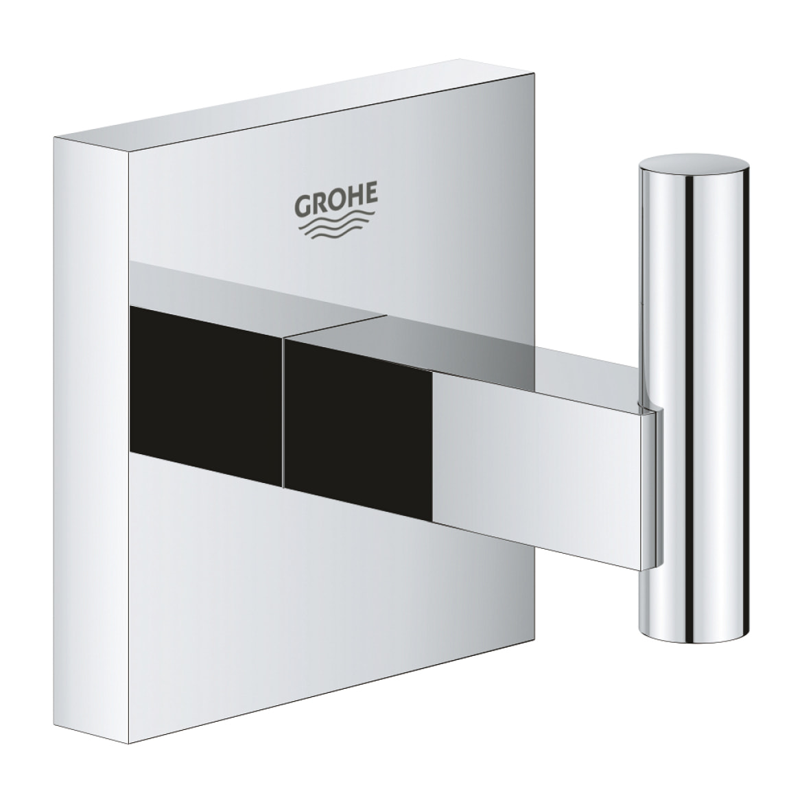 GROHE QuickFix - Start Cube - Set d'accessoires 4 en 1 pour salle de bain - Finition Chromée (à visser ou à coller)