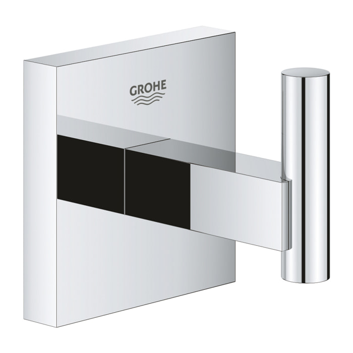GROHE QuickFix - Start Cube - Set d'accessoires 4 en 1 pour salle de bain - Finition Chromée (à visser ou à coller)