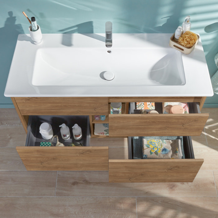 Set meuble avec vasque Finero Villeroy & Boch 100cmChêne kansas oak