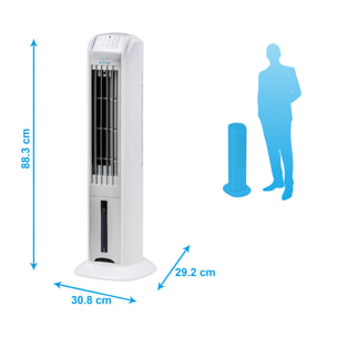 Rafraichisseur d'air par évaporation 70W avec ioniseur et 3 vitesses