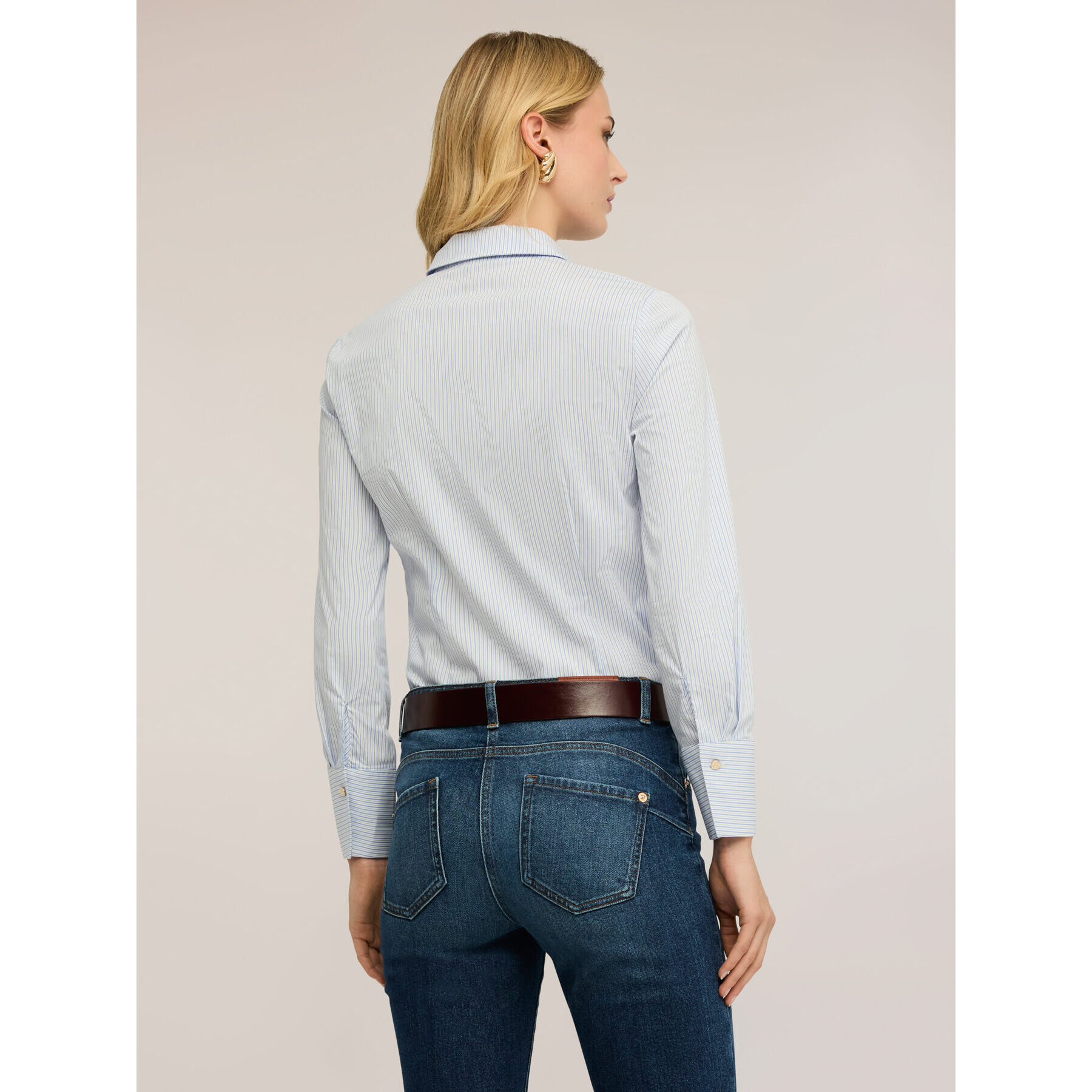 Motivi - Camisa de popelina a rayas - Light - blue