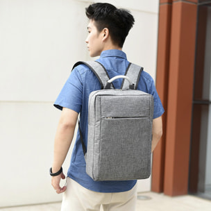 DAM Mochila para Laptop con interfaz de carga USB. 30x12x42 Cm. Color: Gris