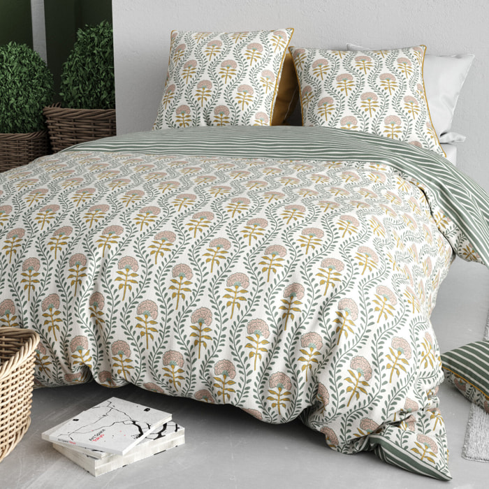 Parure housse de couette 3pcs 100% coton 57 fils pietra