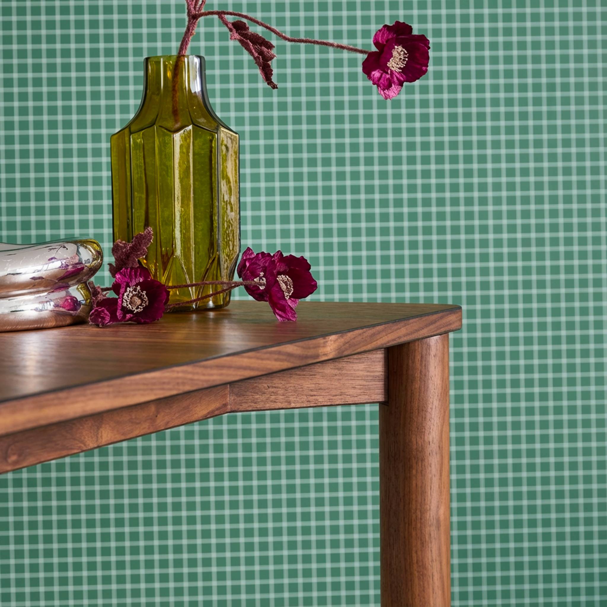 Table à manger rectangulaire bois d'hévéa et placage chêne noyer 6 places - 180 x 100 x 75 cm - Solene