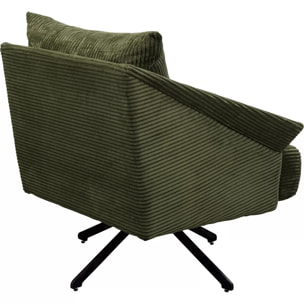 Fauteuil pivotant Milo velours vert Kare Design