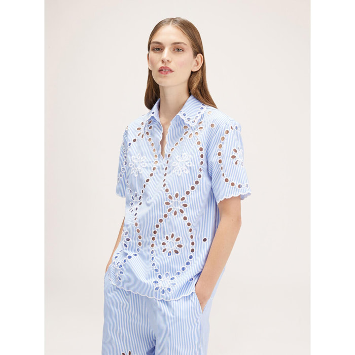 Motivi - Camisa de rayas en sankt Gallen - Light - blue