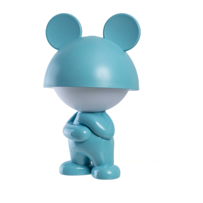 Lampada Led Per Bambini Da Tavolo Comodino Ricaricabile Modello Thinking Boy Azzurro