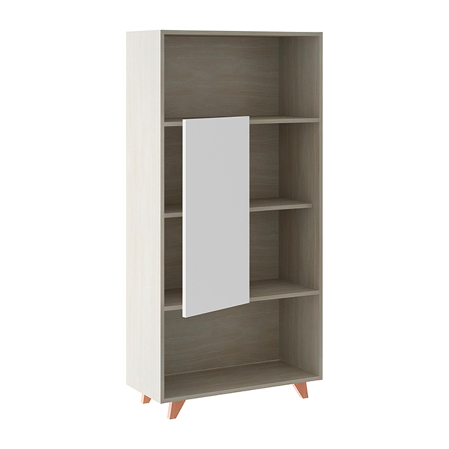 Estantería AURO - 1 puerta y 4 huecos - blanco - 70x31,3x141,5cm