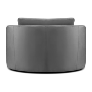 Fauteuil pivotant "Adam" en velours gris foncé