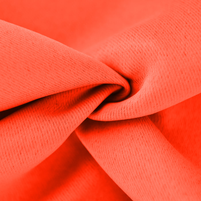 Tissu occultant et uni - Orange corail