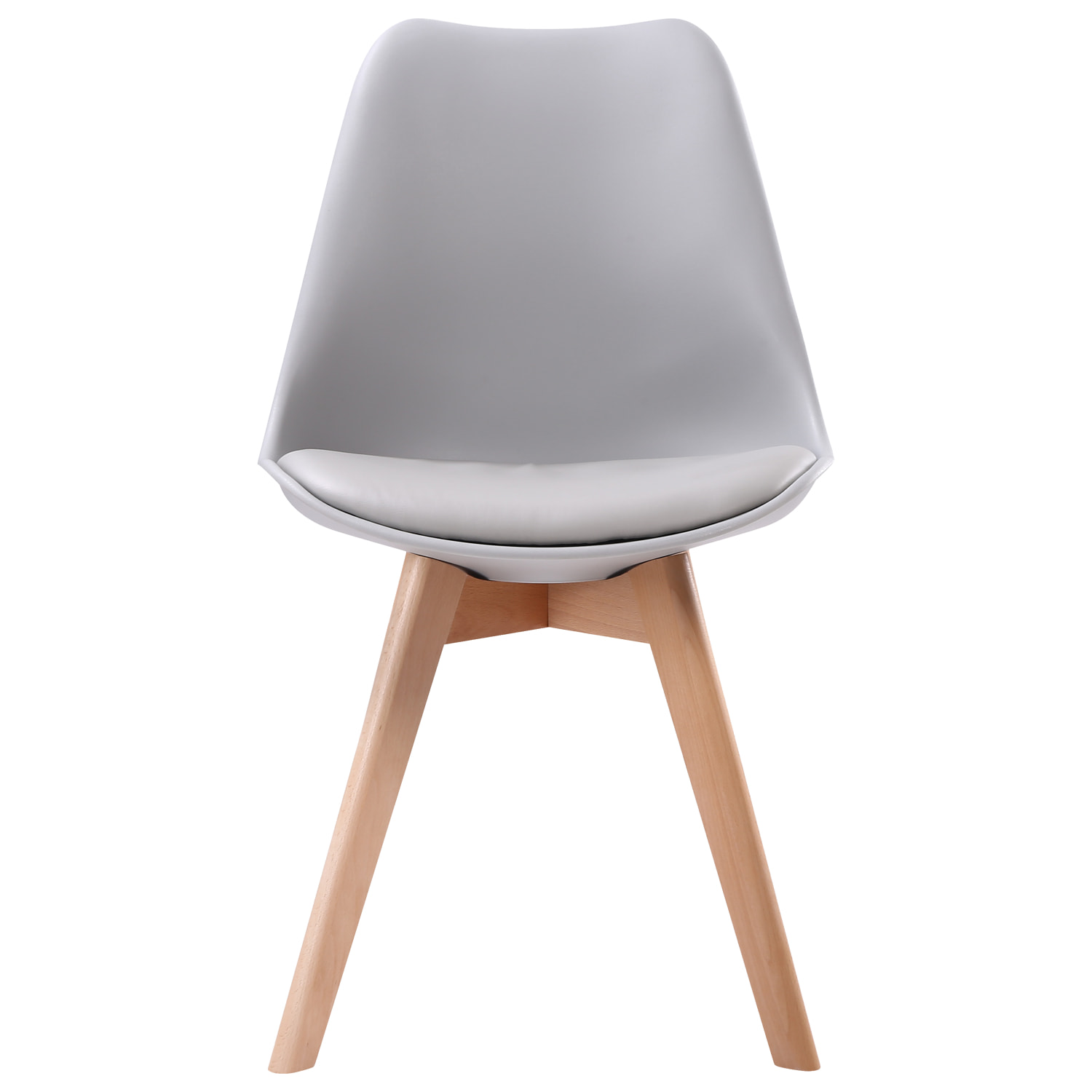 Lot de 4 chaises scandinaves NORA grises avec coussin