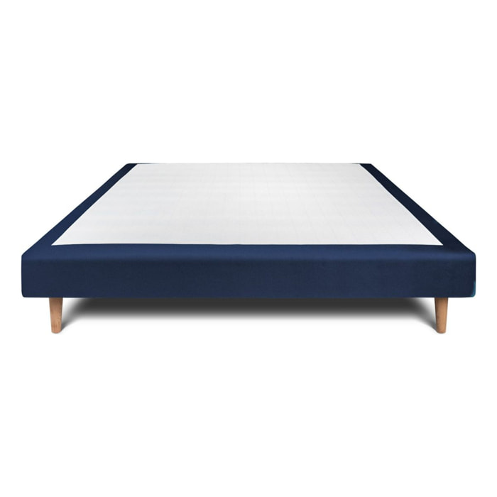 Sommier Tapissier Velours Ep14 - pieds bois