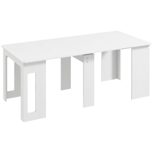 Table console extensible 6 personnes avec rallonges intégrées 85 x 60-180 x 75 cm blanc