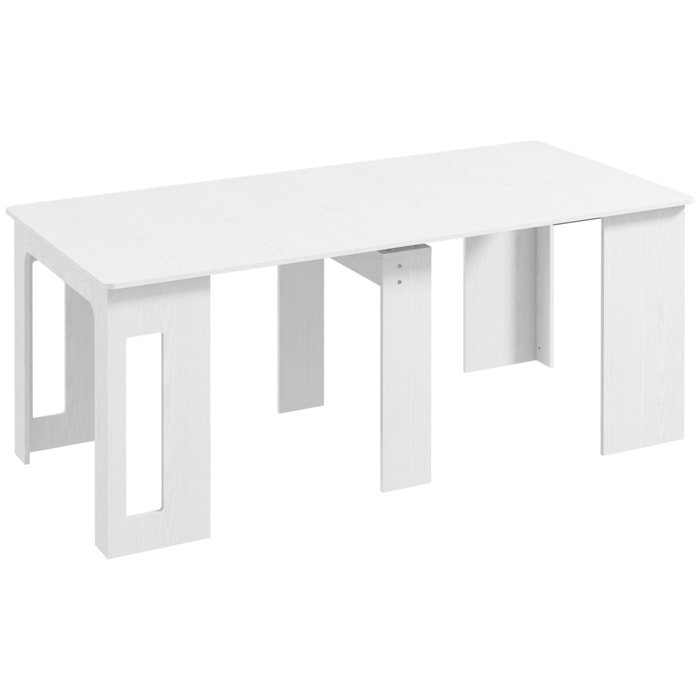 Table console extensible 6 personnes avec rallonges intégrées 85 x 60-180 x 75 cm blanc