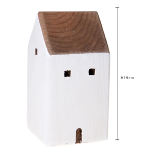 Casetta Legno 10X10Xh.19 Cm - Pezzi 2 - 10X19X10cm - Colore: Bianco - Bianchi Dino - Decori Casa E Complementi