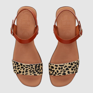 Sandalias de Piel - Cuero - Tacón: Bajo