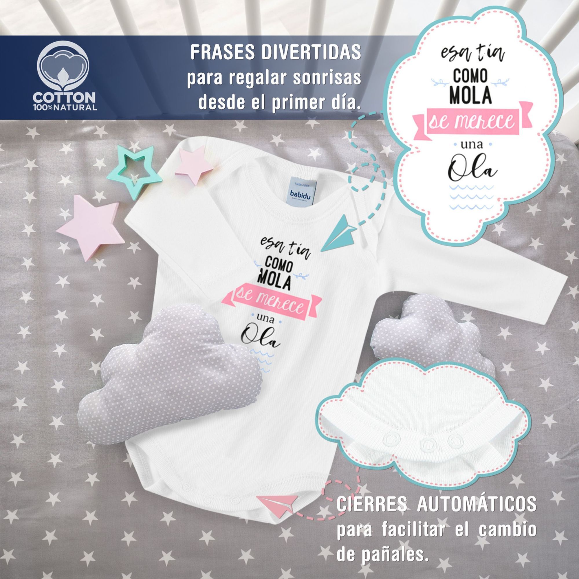 Body bebé manga larga frases americano