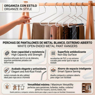 Set de perchas para pantalones con refuerzo - Antideslizante con recubrimiento de PVC