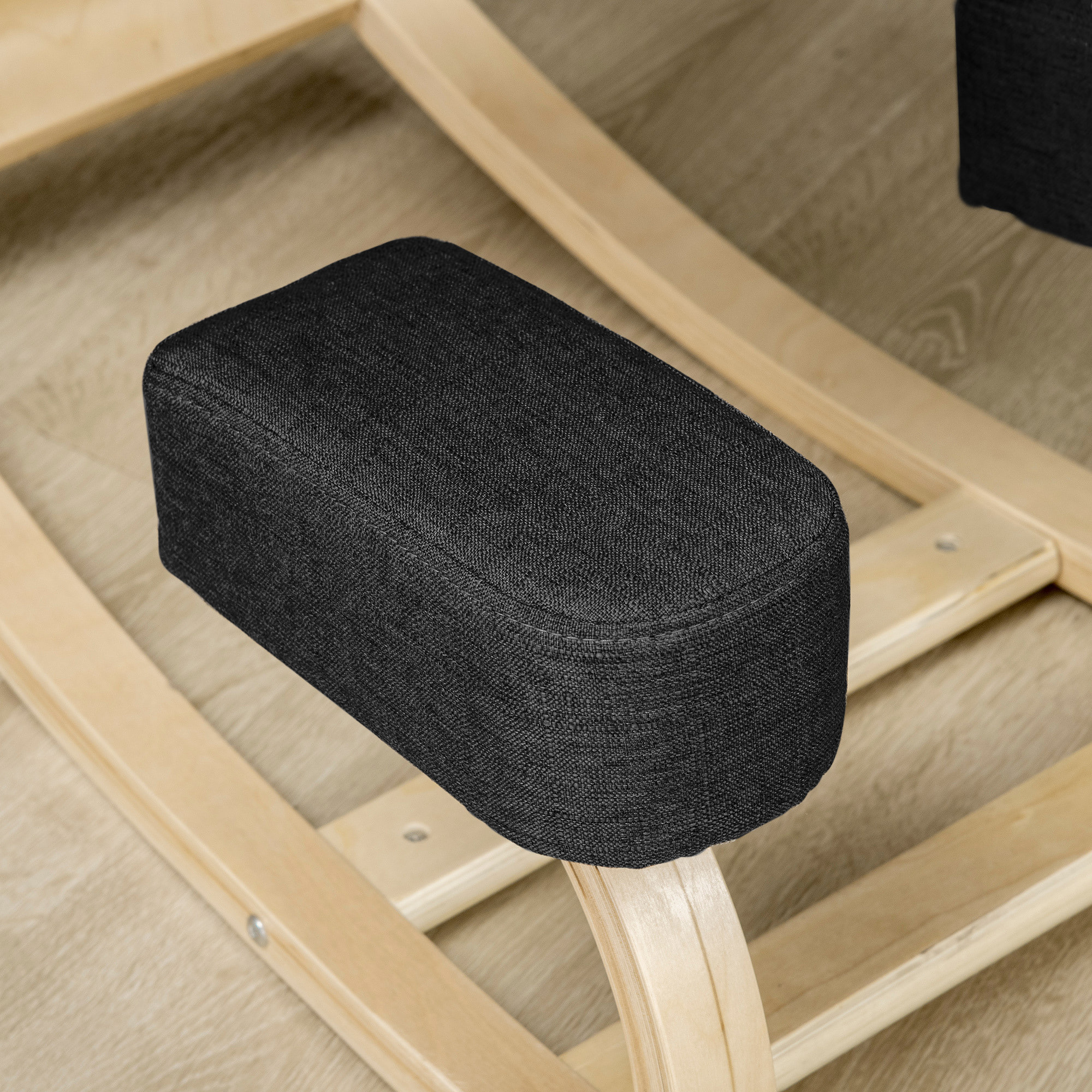 Tabouret ergonomique - siège assis à genoux - chaise à genoux grand confort - bois bouleau polyester noir