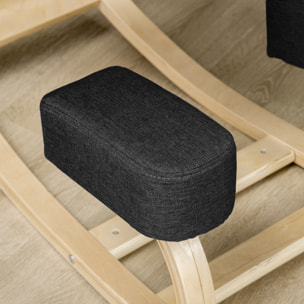 Tabouret ergonomique - siège assis à genoux - chaise à genoux grand confort - bois bouleau polyester noir