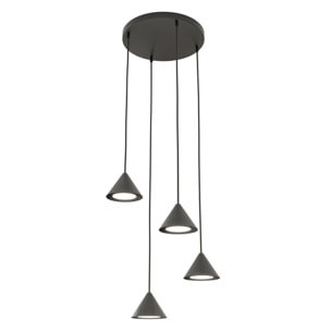 Lampada a sospensione ELIT in acciaio nero opaco