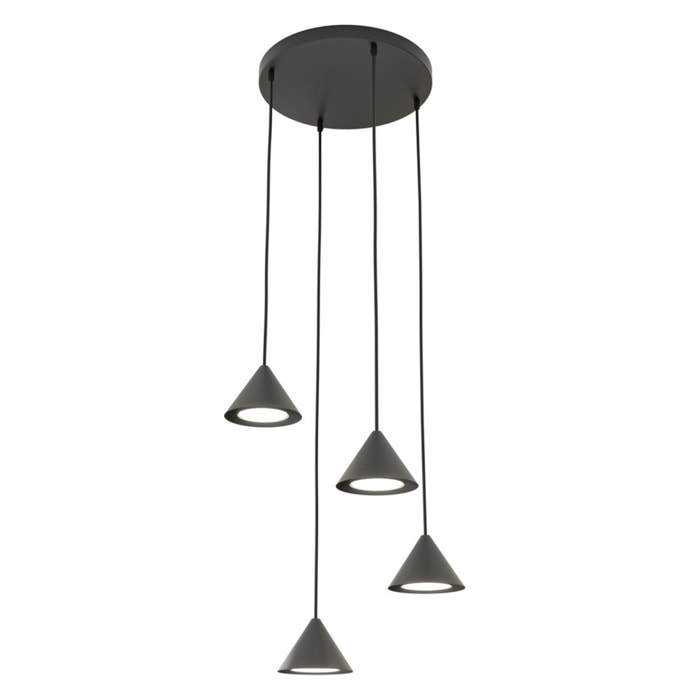 Lampada a sospensione ELIT in acciaio nero opaco