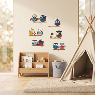 Stickers Muraux décoration adhésifs hiboux pirates sur branches