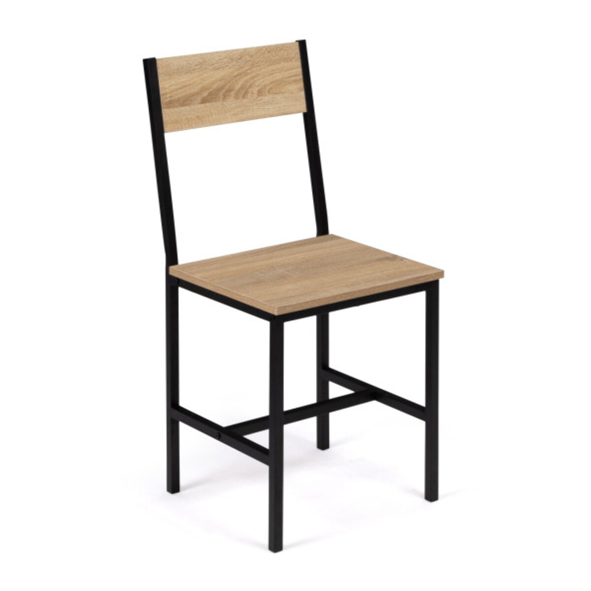 Chaises Memphis en bois et pieds métal - Bois et noir
