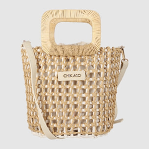 Bolso - Beig - Medida: 25 cm x 22 cm x 21 cm