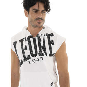 Felpa da uomo con cappuccio senza maniche non felpata Leone Boxing Legend