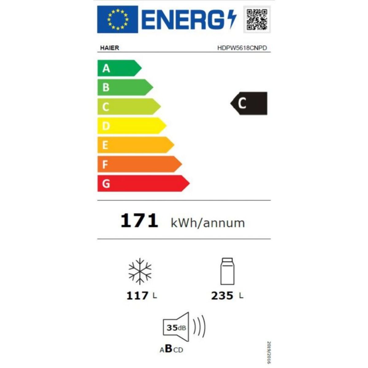 Réfrigérateur combiné HAIER HDPW5618CNPD