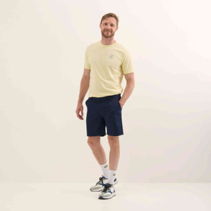 Bermuda Slim Fit Sarga Algodón Elástica Azul Marino LIFESTYLE PANT CITY NAVY