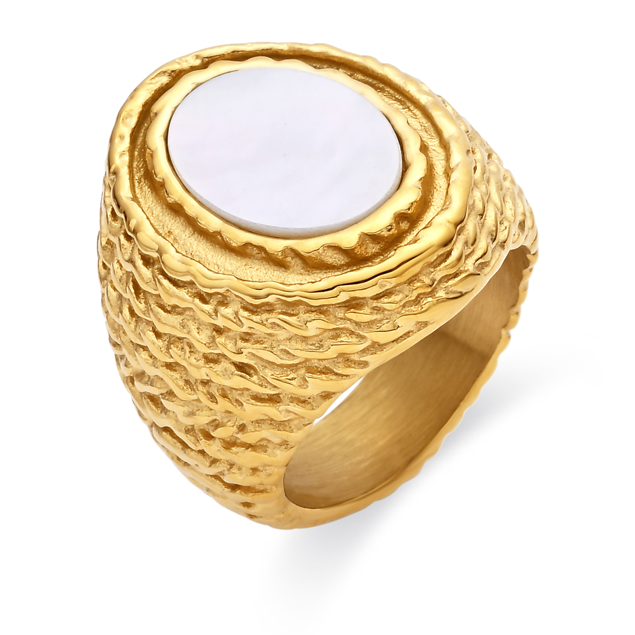 Anillo Mysdan acabado oro amarillo 18k