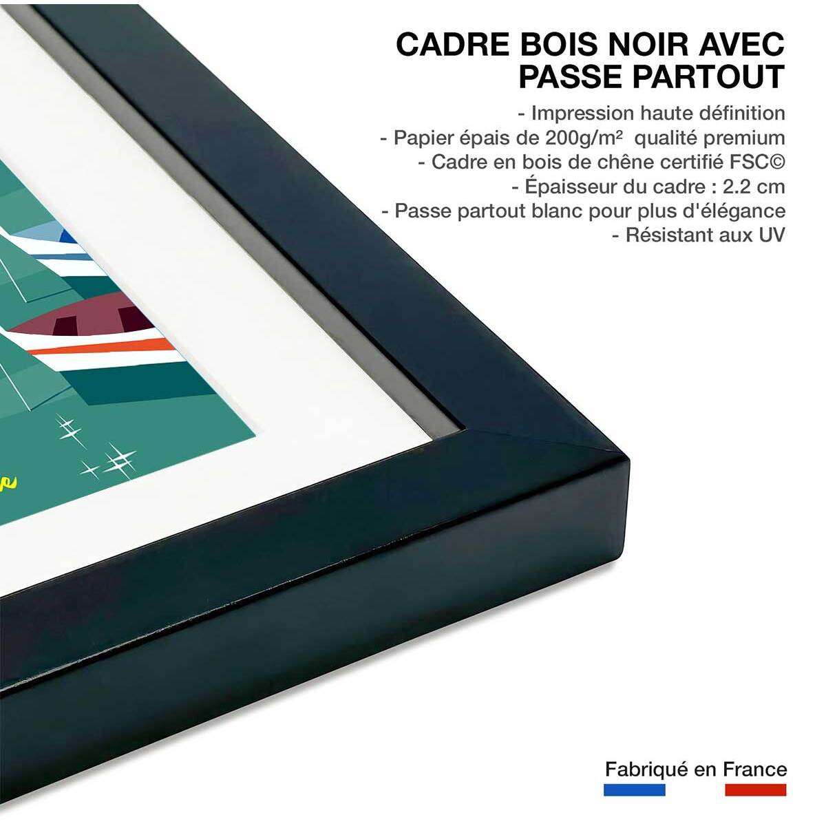 Poster de château et lac d' annecy Affiche sous cadre noir