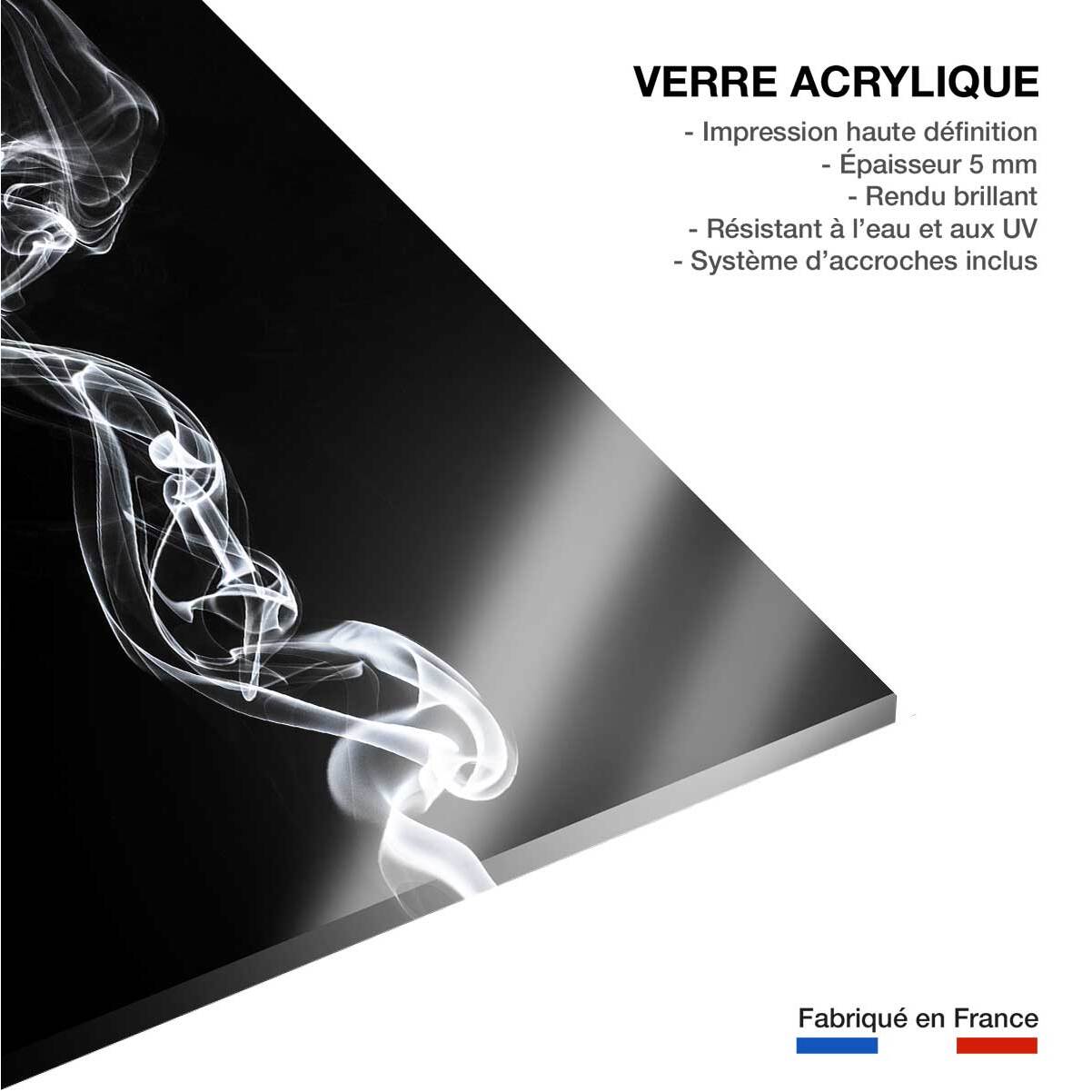 Tableau  white smoke medusa Tableau plexiglas