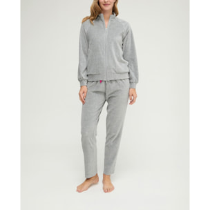 Pijama mujer de terciopelo con cremallera