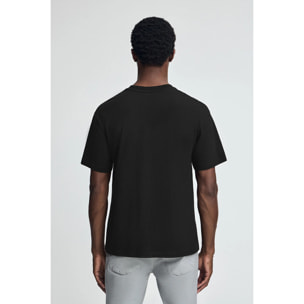 Camiseta negra de manga corta y logo engomado Polo Club