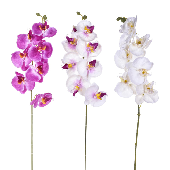 Phalaenopsis Con 8 Fiori. Altezza 65 Cm - Pezzi 12 - 14X65X8cm - Colore: Multicolore - Bianchi Dino - Fiori Artificiali